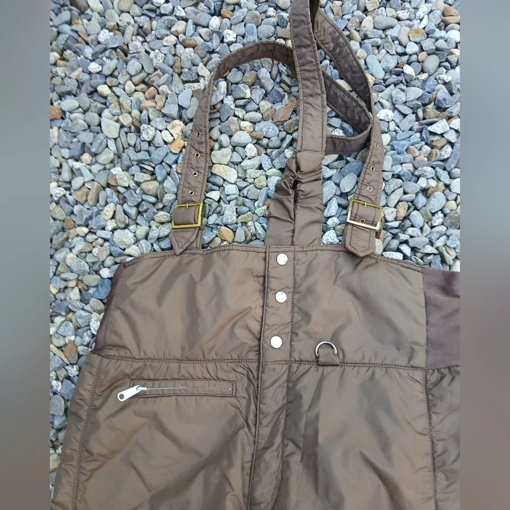 Gerry Nylon Ski Snow Pants Bib Overalls Mens XLarge Brown